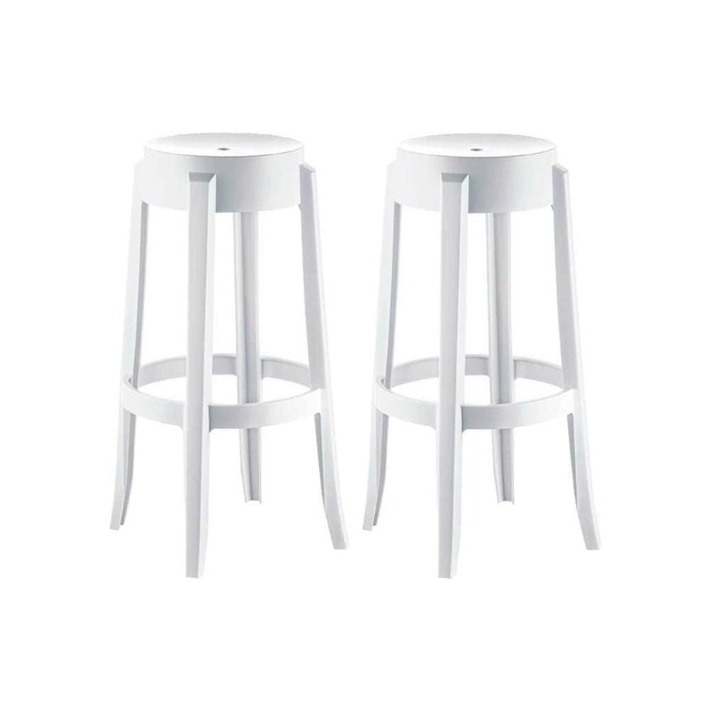 Kit 2 Banquetas Sala Jantar Shine Uz8007 2 Un Polipropileno Branco - Kappesberg