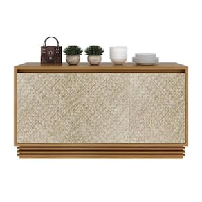 Buffet De Sala Jantar Bb2611 3 Portas E 1 Gaveta Natural-palha