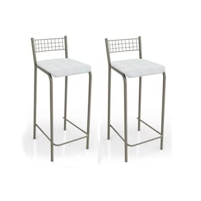 Kit 2 Banqueta De Cozinha Gênova 2b705cr 2 Un Níquel/courano Branco - Kappesberg