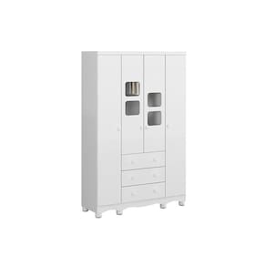 Guarda Roupa Infantil Uli C/ 4 Portas E 3 Gavetas Branco - Peroba