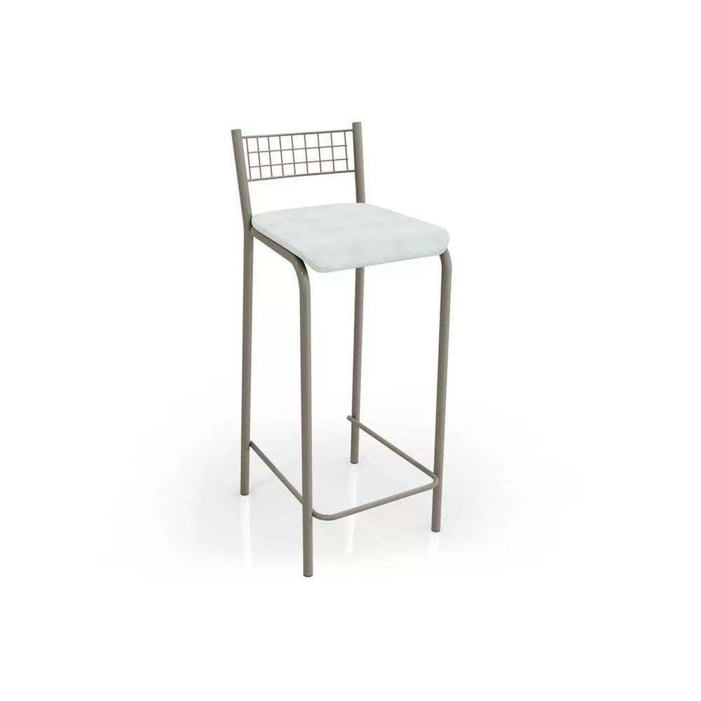 Banqueta Sala De Jantar Gênova 1B705Nk 1 Un Níquel/Courano Branco - Kappesberg