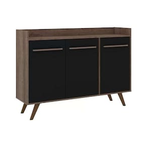 Buffet De Sala Jantar Rt3134 3 Portas Rustico-preto - Movelbento