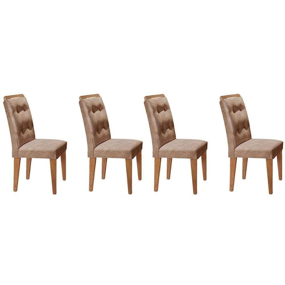 Cadeira Sala de Jantar Kit 4 Un Capuccino Animale Chocolate