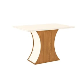 Mesa Para Cozinha Luiza Sc18 + Tampo Madeirado Reto 120x80cm Nature-off White - Henn