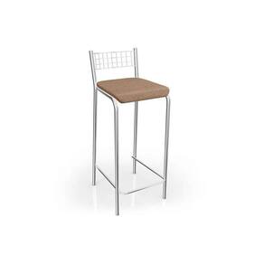 Banqueta De Cozinha Gênova 1b705cr 1 Un Cromado/linho Capuccino - Kappesberg