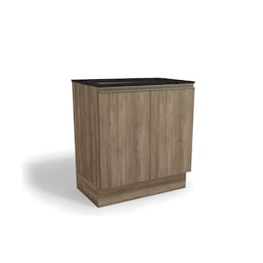 Balcão De Cozinha Maxxi G744 P/ Cooktop 80cm Nogal/preto Brilho - Kappesberg
