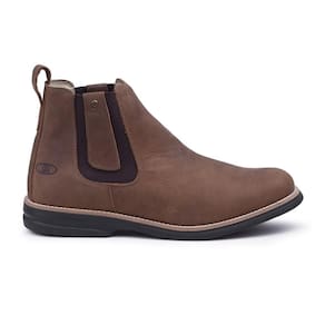 Bota Chelsea Masculina Couro Cano Curto Elástico Confortável