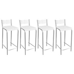 Banqueta De Cozinha Gênova 1b705cr 4 Un Cromado/courano Branco - Kappesberg