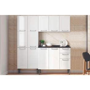 Kit De Cozinha Modulada 3 Peças Múltipla (Paneleiro+Armário+Gabinete Pia) Cz33 Branco - Bertolini