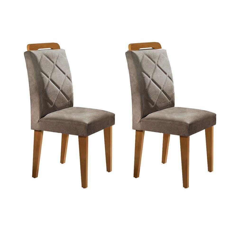 Cadeira Sala De Jantar Melissa Kit 2 Un Imbuia-chocolate Capuccino - Rufato