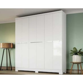 Guarda Roupa Casal Open 6 Portas E 2 Gavetas E530 Branco - Kappesberg