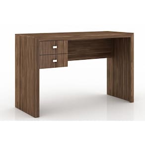 Mesa De Computador Solteiro Me-4123 C/ 2 Gavetas Nogal - Tecno Mobili