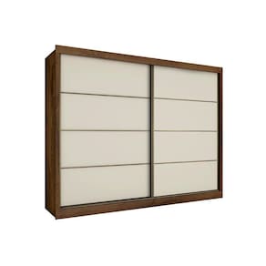 Guarda Roupa Casal 2 Portas De Correr E 6 Gavetas Sevilha Braúna/Off White - Europa