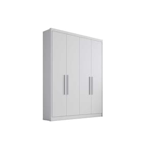 Guarda Roupa Casal 4 Portas E 3 Gavetas Moderni Branco - Novo Horizonte