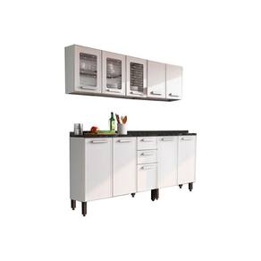 Kit De Cozinha Modulada 4 Peças Gourmet (2 Armários + 2 Balcões) C4P70 Branco - Bertolini
