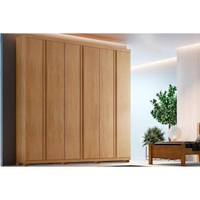Guarda Roupa Casal Filadélfia 6 Portas E 4 Gavetas C/ Pés Naturale - Rufato