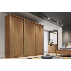 Guarda Roupa 3 Portas De Correr E 4 Gavetas Arezzo Plus Cumaru - Novo Horizonte