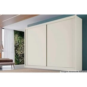 Guarda Roupa Casal 2 Portas De Correr E 4 Gavetas Creta Off White - Europa