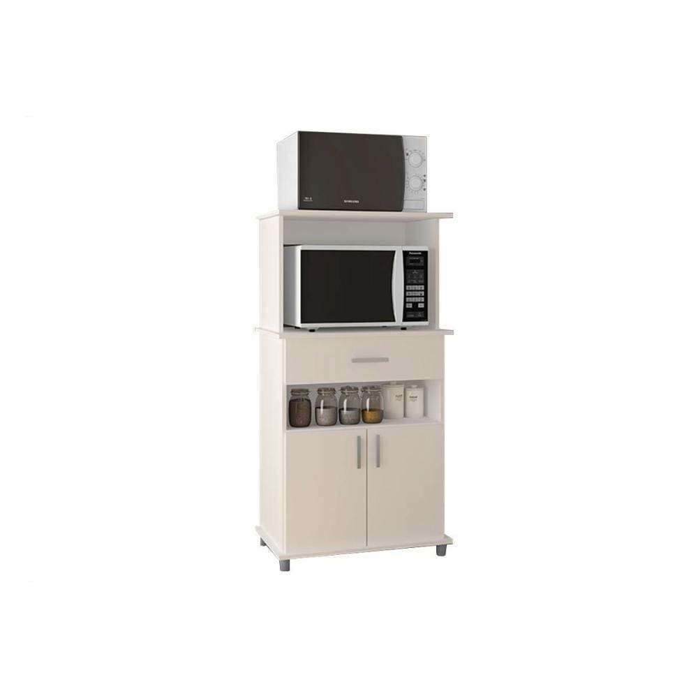 Balcão Multiuso Cozinha Asm151 C/ 2 Portas E 1 Gaveta 66cm Branco - Movelbento
