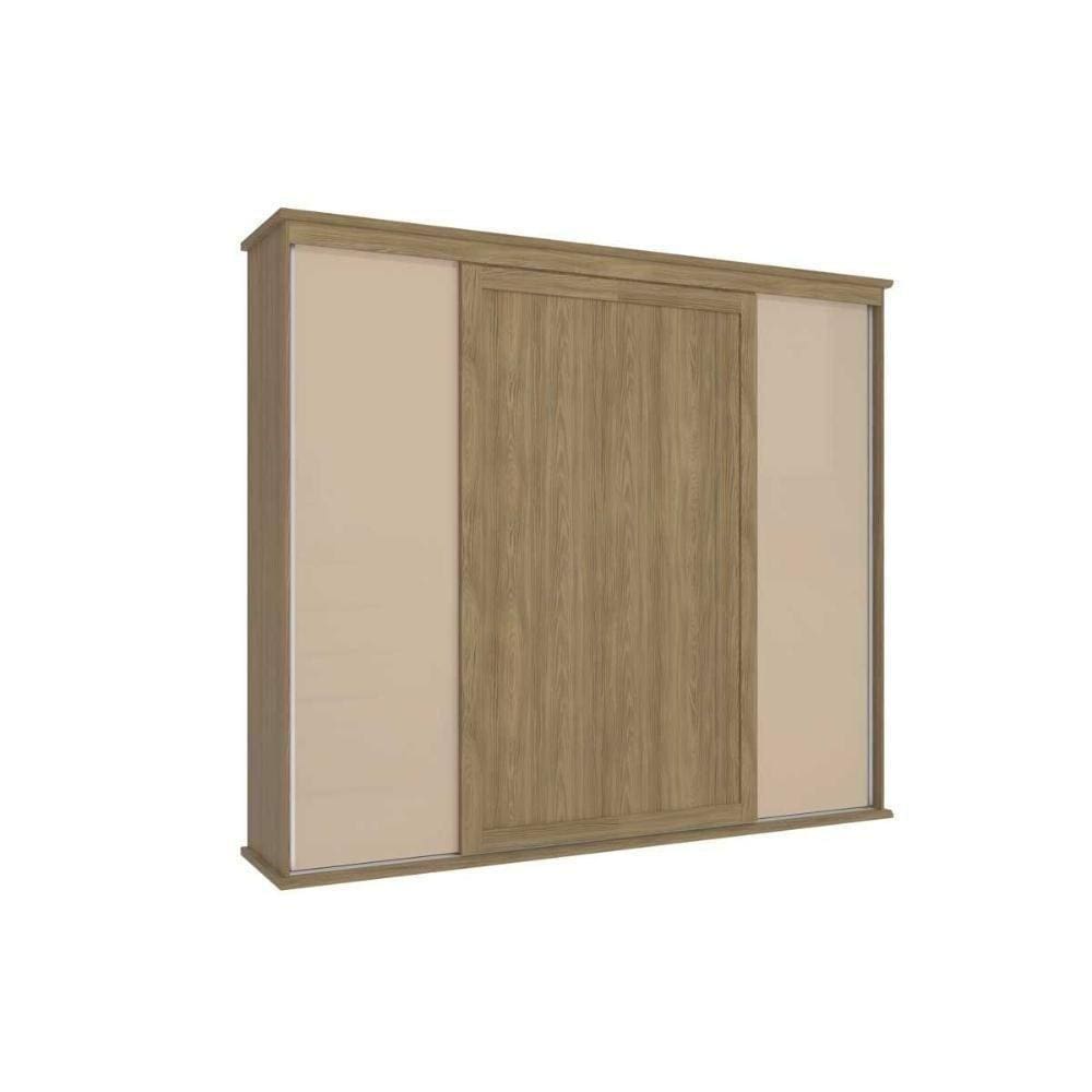 Guarda Roupa Casal N565 4 Portas De Correr E 4 Gavetas Nogueira/macadamia - Kappesberg