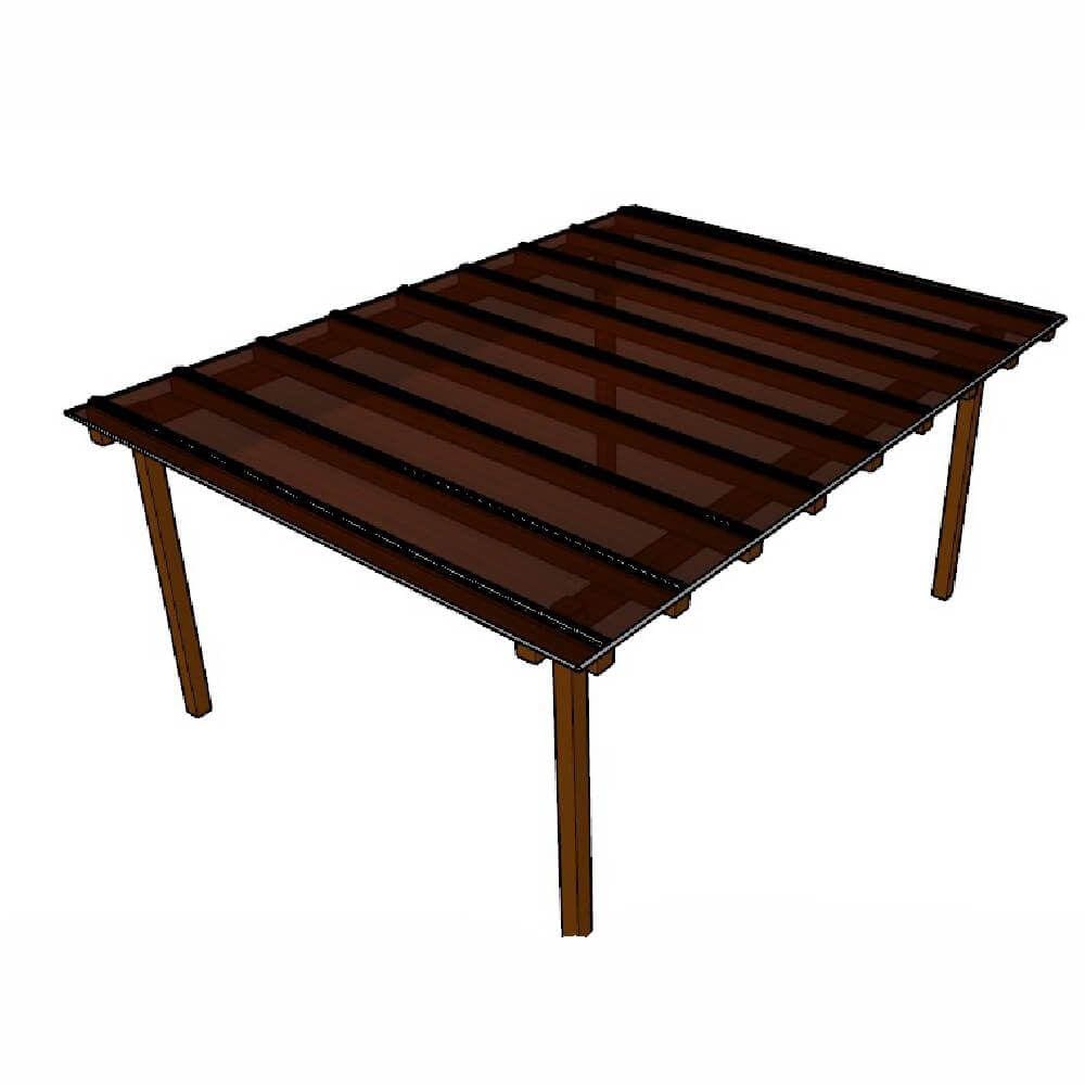 Cobertura Policarbonato Alveolar Bronze 4mm - 4,00m x 3,00m - Perfis Naturais