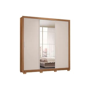 Guarda Roupa Casal 3 Portas E 2 Gavetas E Pés Residence Amêndola/Off White - Demóbile