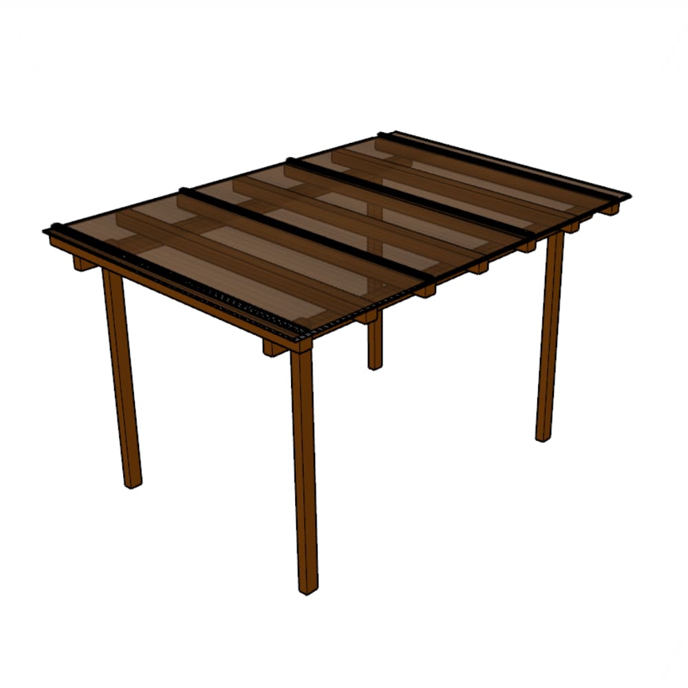 Cobertura Policarbonato Alveolar Bronze 4mm - 3,00m x 1,00m