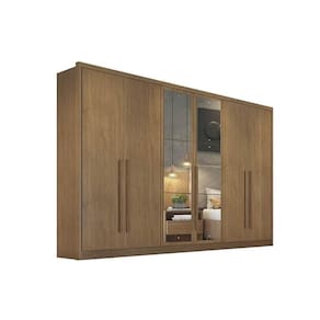 Guarda Roupa 6 Portas C/ Espelho E 8 Gavetas Robust Plus Cumaru - Novo Horizonte