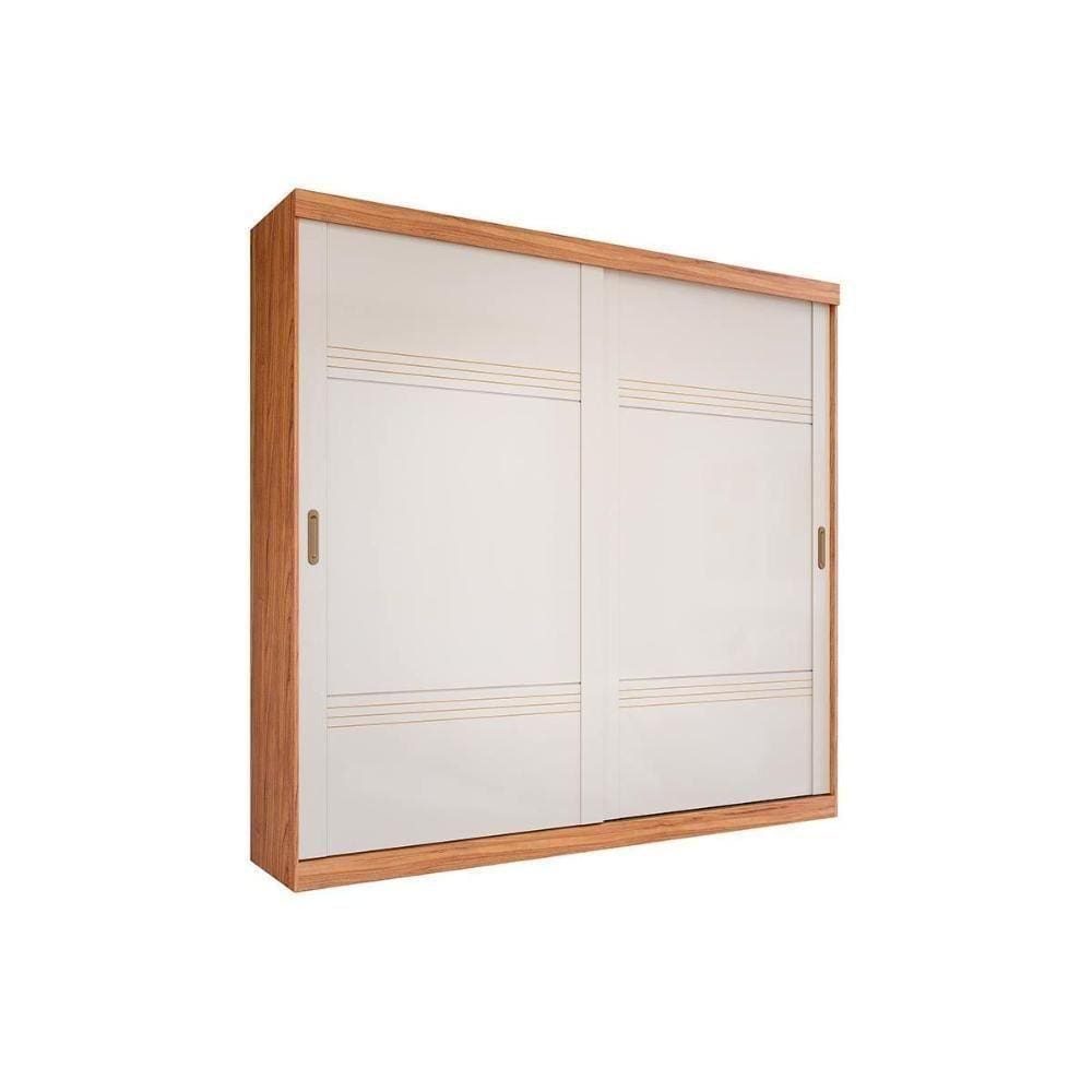 Guarda Roupa Casal 2 Portas De Correr E 4 Gavetas Blumenau Cinamomo/Off White - Panan