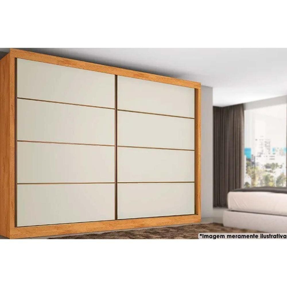 Guarda Roupa Casal 2 Portas De Correr E 6 Gavetas Sevilha Peroba/off White/peroba - Europa