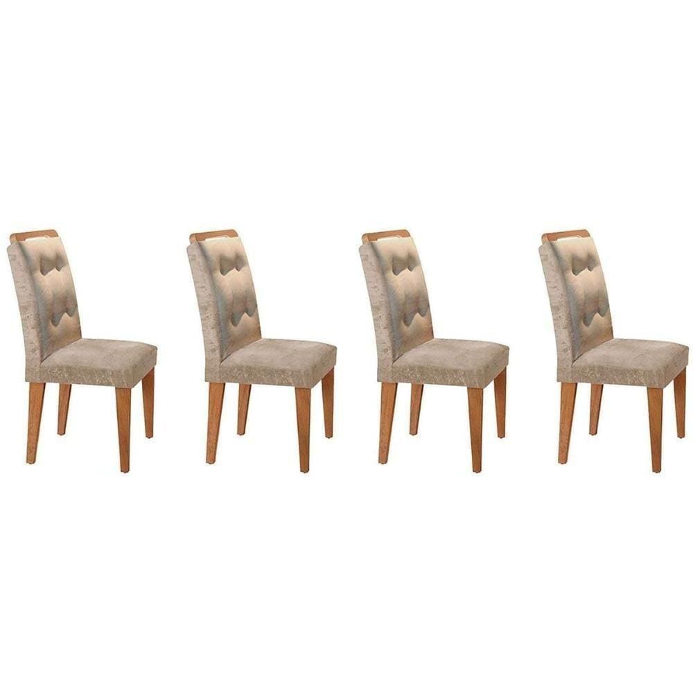 Cadeira Sala de Jantar Kit 4 Un Imbuia Capuccino Chocolate