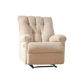 Poltrona Reclinável P/ Sala Atlanta Pietra Zero Wall C/ Giro E Balanço Courano Bege - Probel
