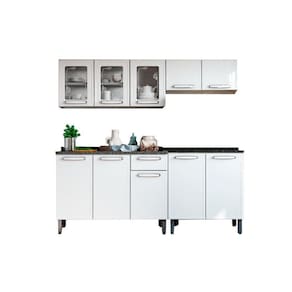 Kit De Cozinha Completa 4 Peças Evidence (2 Armários + 2 Balcões) C4p54 Branco - Bertolini