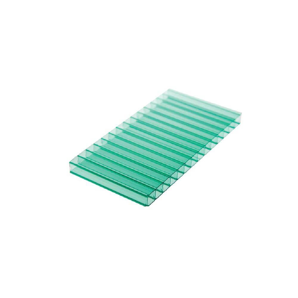 Chapa de Policarbonato Alveolar Verde 4mm - 2,10m x 6,00m - Importado