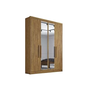 Guarda Roupa 4 Portas E 3 Gavetas C/ Espelho Moderni Cumaru - Novo Horizonte