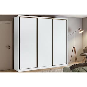 Guarda Roupa Casal 3 Portas De Correr E 6 Gavetas Spazio Branco - Lopas