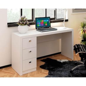 Mesa De Computador Me4102 C/ 3 Gavetas Branco - Tecno Mobili