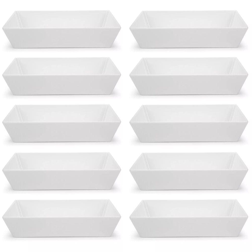 10 Travessas Retangular 3l Branca Grande Servir a Mesa Salada Sobremesa Risoto Petisco Coza