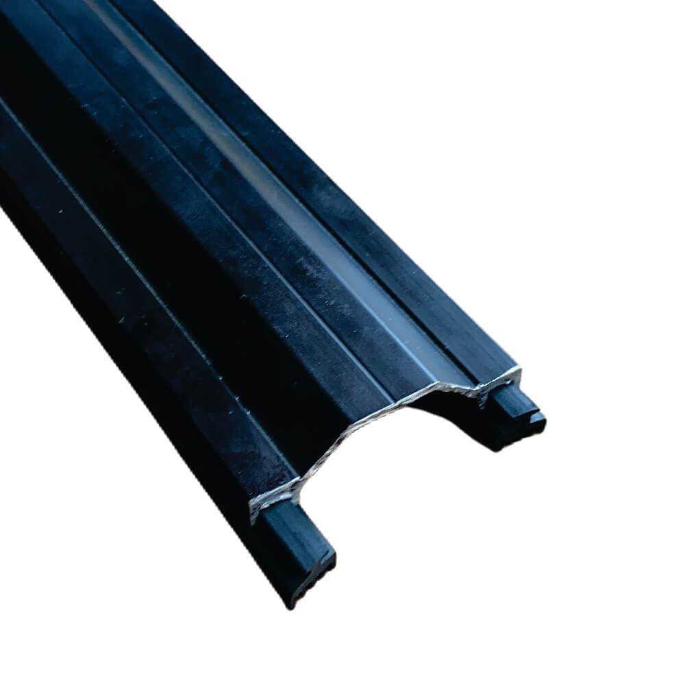 Perfil Trapezio Preto 6,00m + gaxeta cortado c/ 2m p/ envio