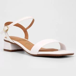 Sandália Vizzano Salto Bloco Baixo Casual Feminina - Branco