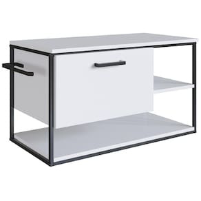 Gabinete Suspenso Para Cuba Banheiro 1 PT Basc P1007 Preto Branco PP