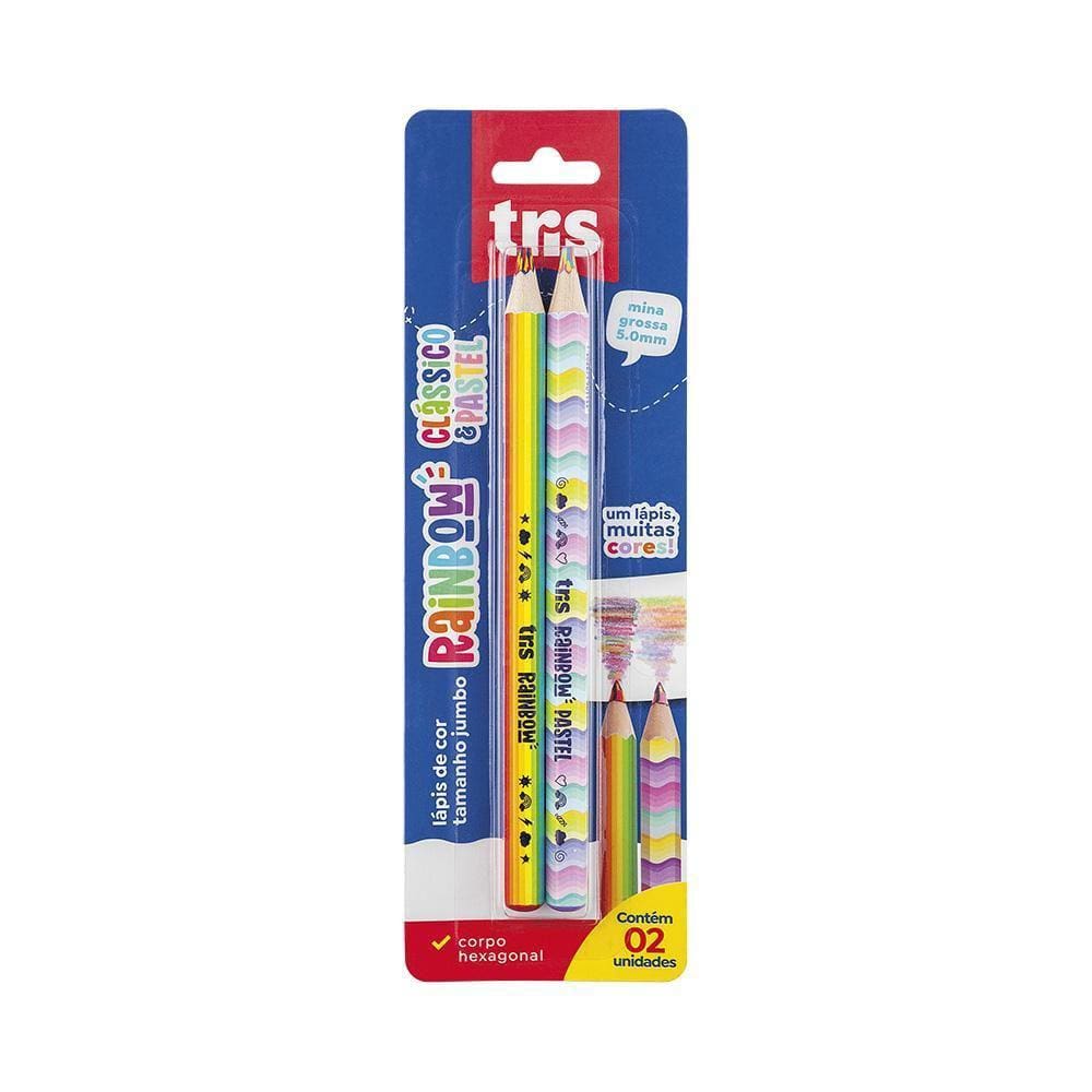 Lápis de Cor Tris Rainbow Clássico e Pastel 901132 Tris