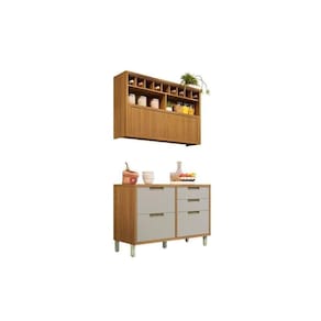 Kit De Cozinha Completa 3 Peças Completa 2 Peças (balcão Aéreo) Freijo/off White
