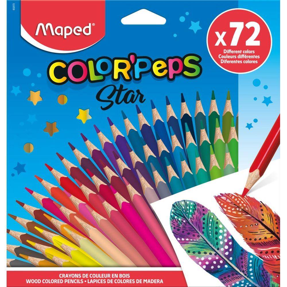 Lápis de Cor 72 Cores Color Pep`s Star Triangular Maped