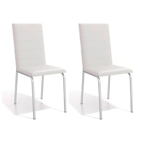 Cadeira Amsterdã 2C091 Kit Cromado Courano Branco