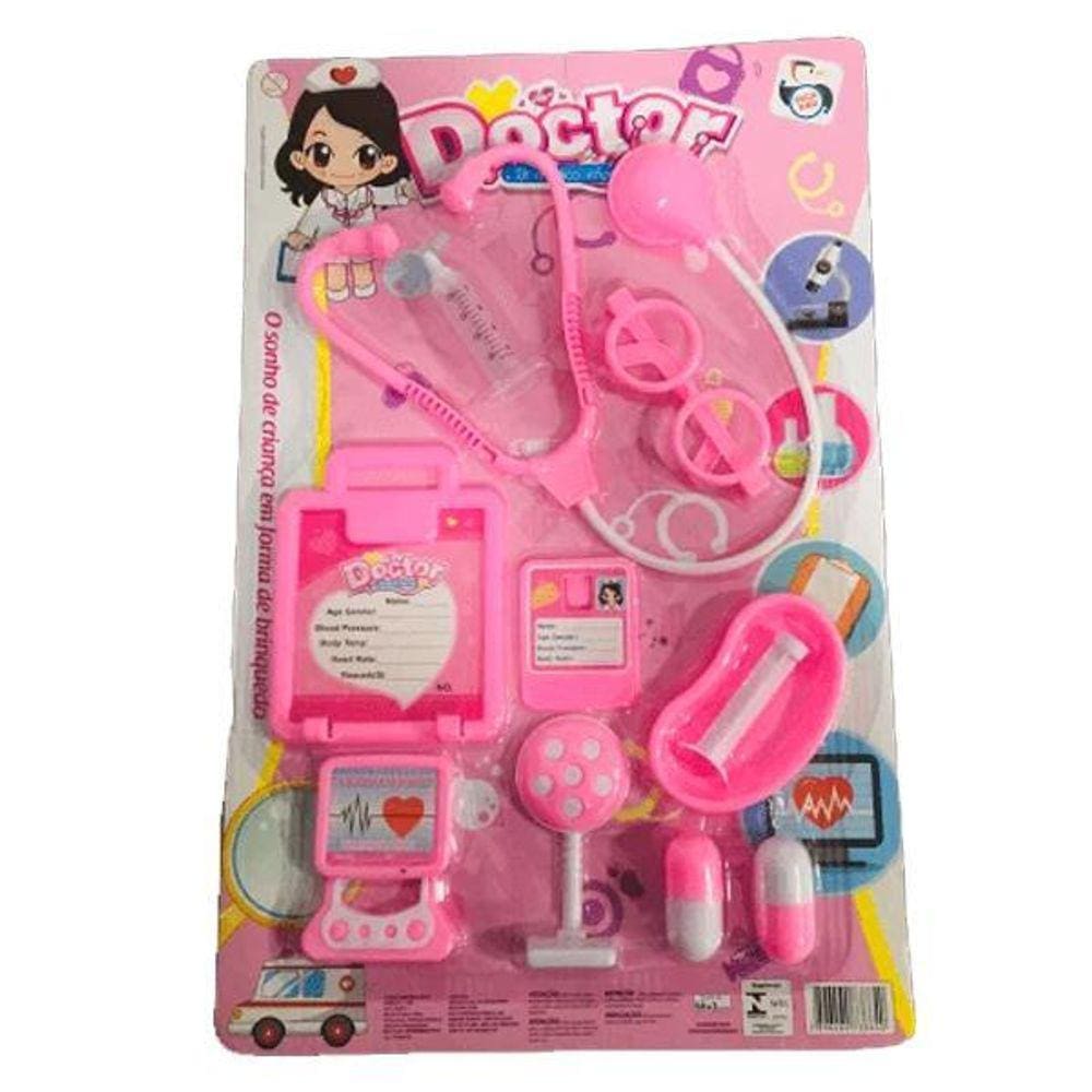 Kit Médico Brinquedo 11 Peças Meninas Plástico Divertido
