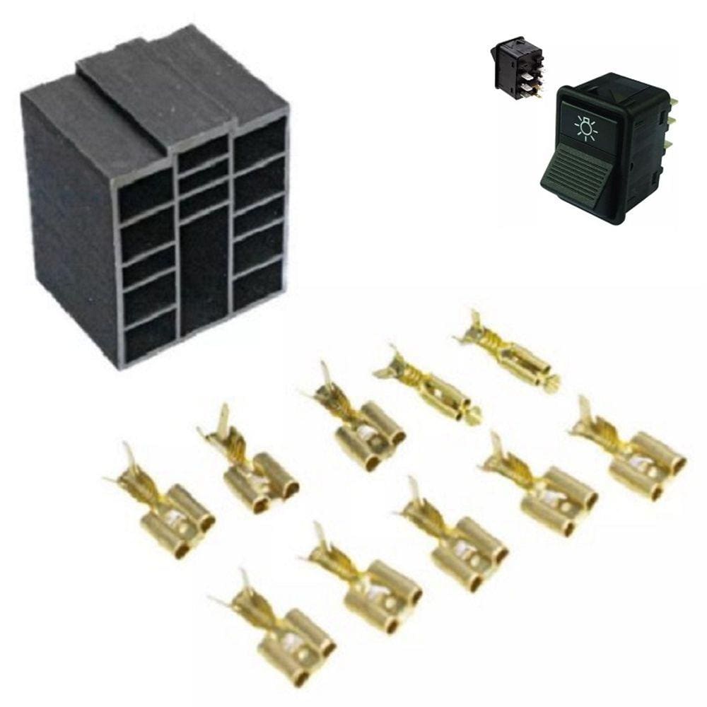 Conector Reparo Interruptor Painel MB 79/88 Cara Preta