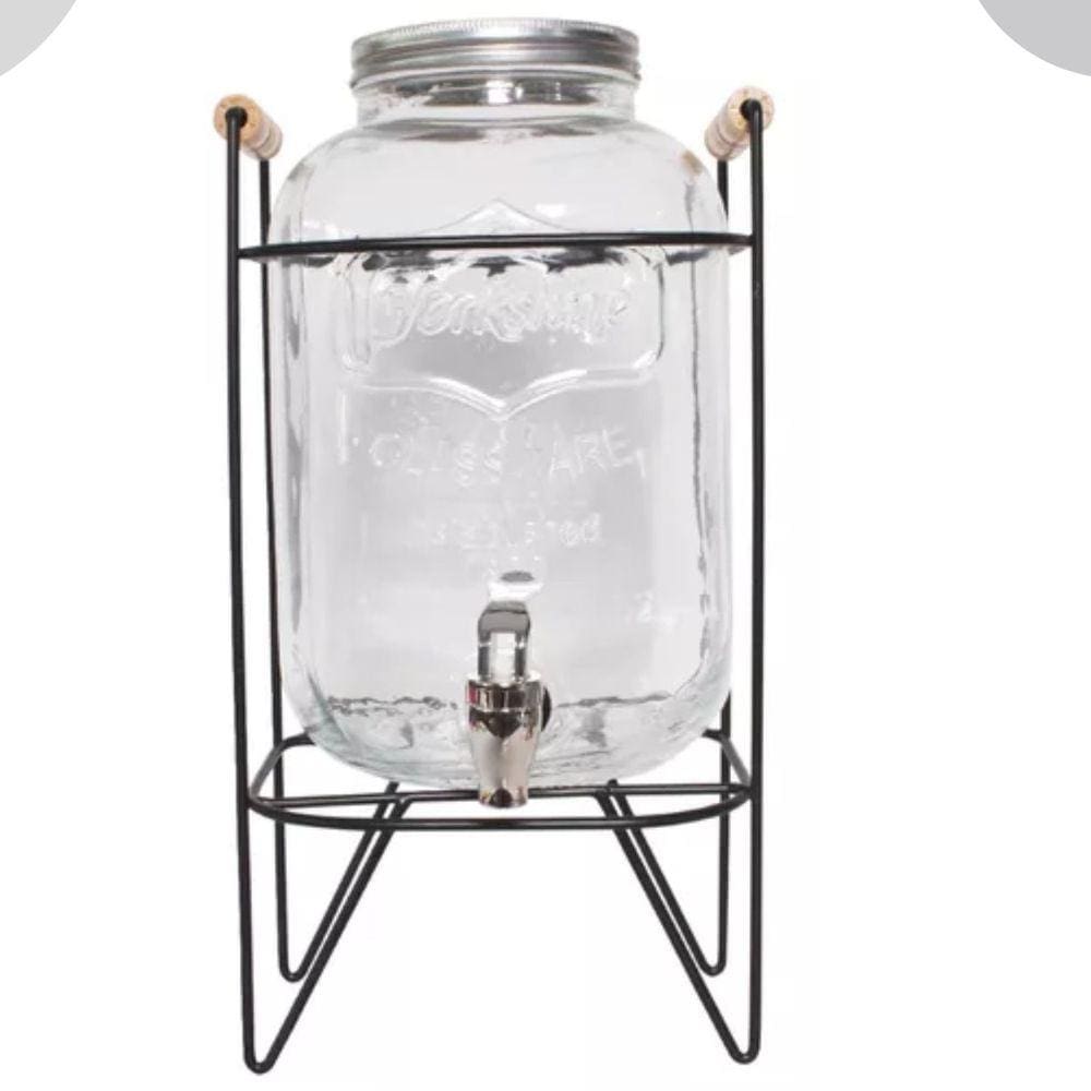 Suqueira de Vidro 8 litros com Suporte de Metal