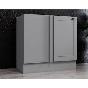 Gabinete De Cozinha Modulado Balcão Canto Reto Americana 1 Porta S/ Tampo 84cm Cinza - Henn