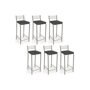 Banqueta Gênova B705 Kit 6 Un Niquel/preto 110 - Kappesberg